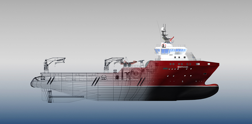 16000馬力海洋平臺三用工作船